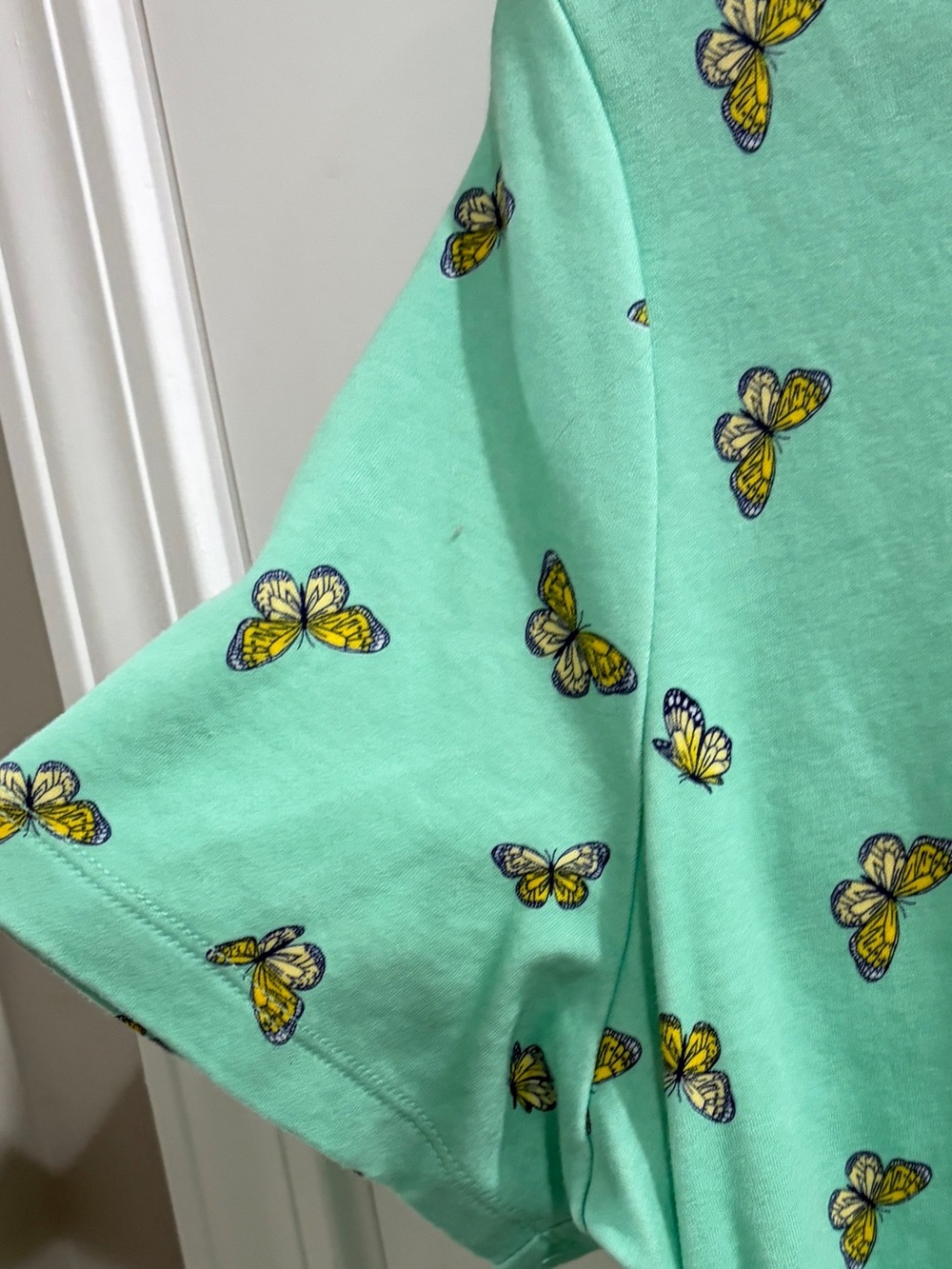 Kim Rogers “Perfectly Soft” Mint Green Butterfly Print Tee, XL - Picture 3 of 6